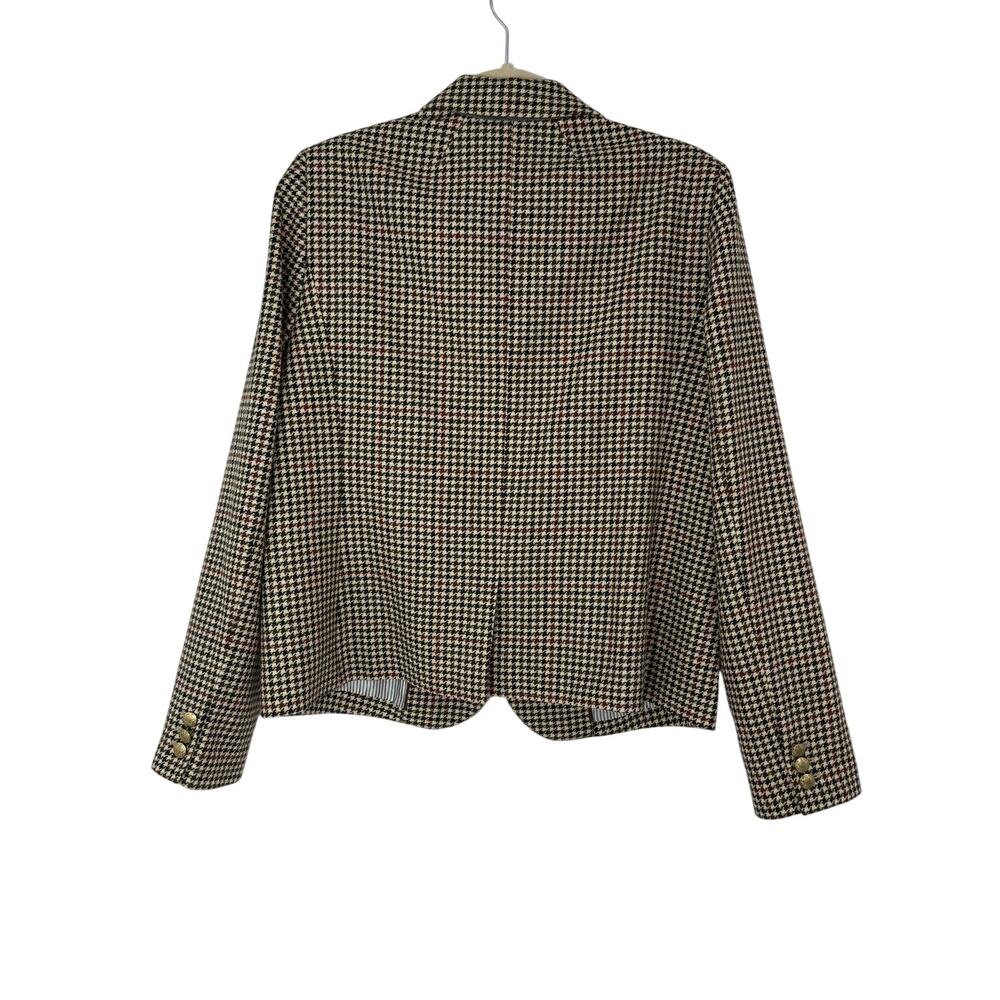 J.Crew Schoolboy Houndstooth Wool Blend Blazer Gold Buttons Size 16 Fall Winter - Picture 2 of 10